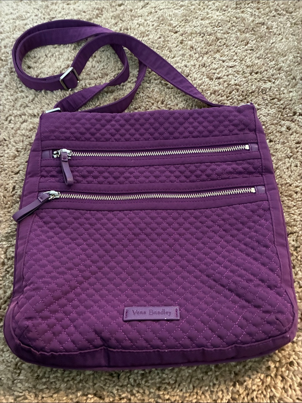 Vera Bradley Quilted Purple Crossbody Bag